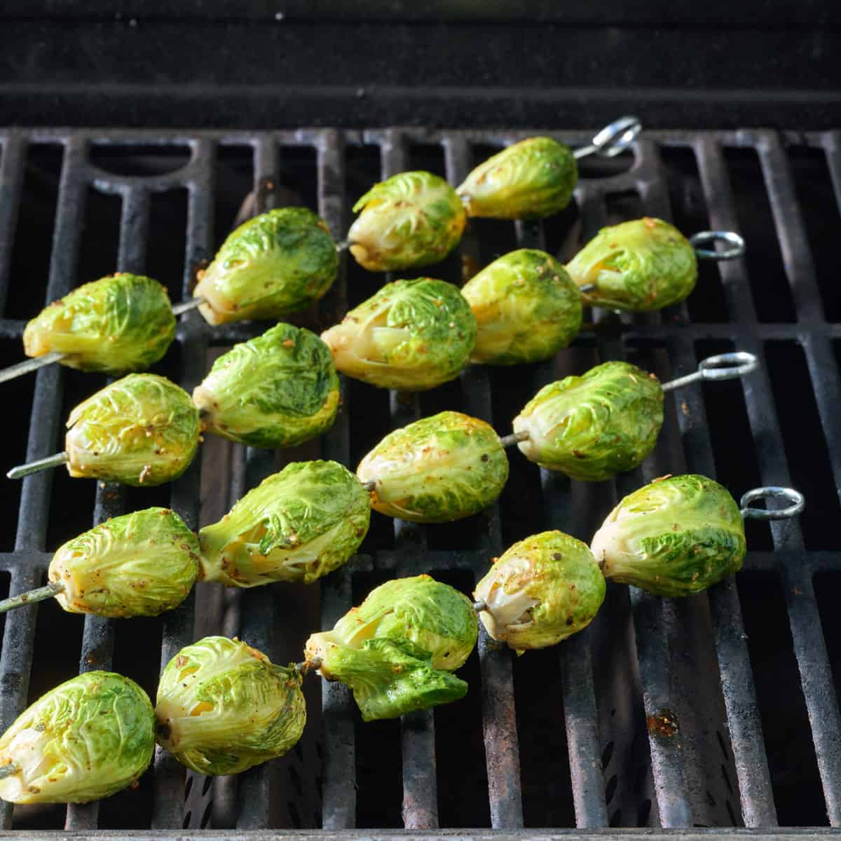 Skewers on a grill.