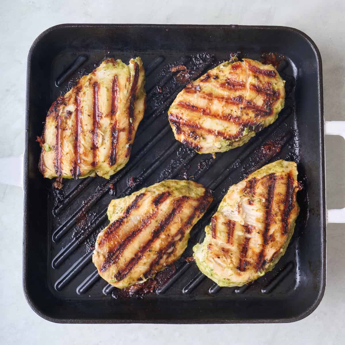 After flipping to show well defined grill marks.