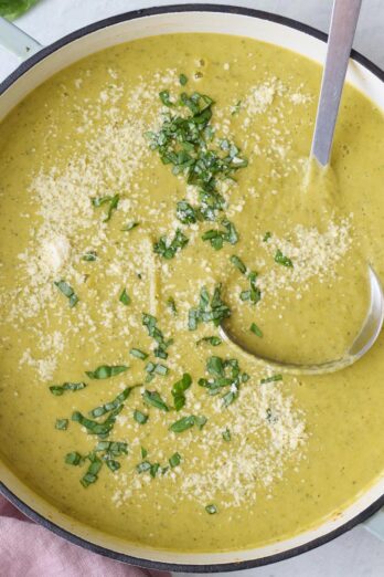 Creamy zucchini soup recipe.