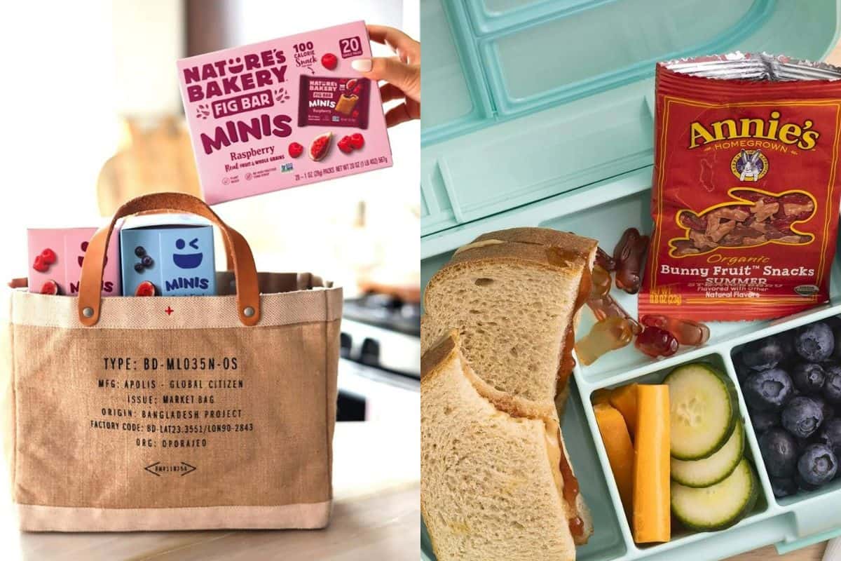 Nature's Bakery Fig bars and Annie's fruit snacks