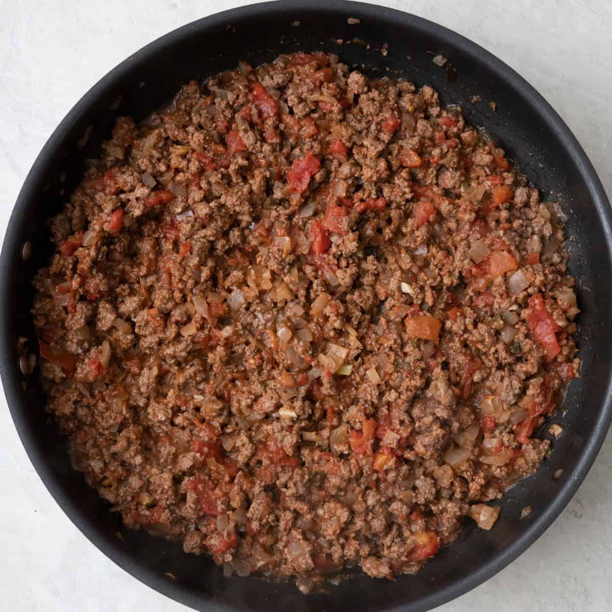 Meat sauce after thickened.