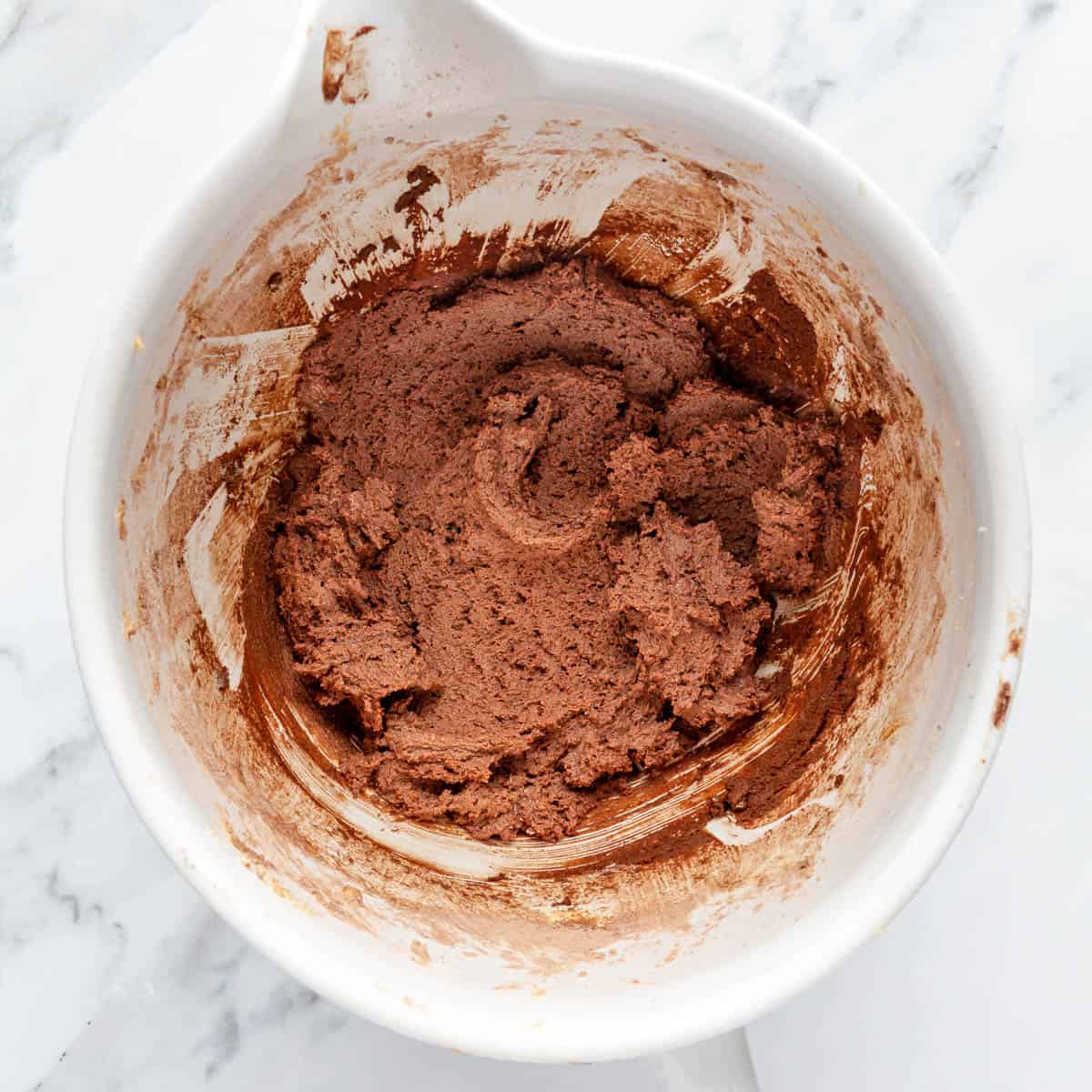 Final cookie dough in bowl.