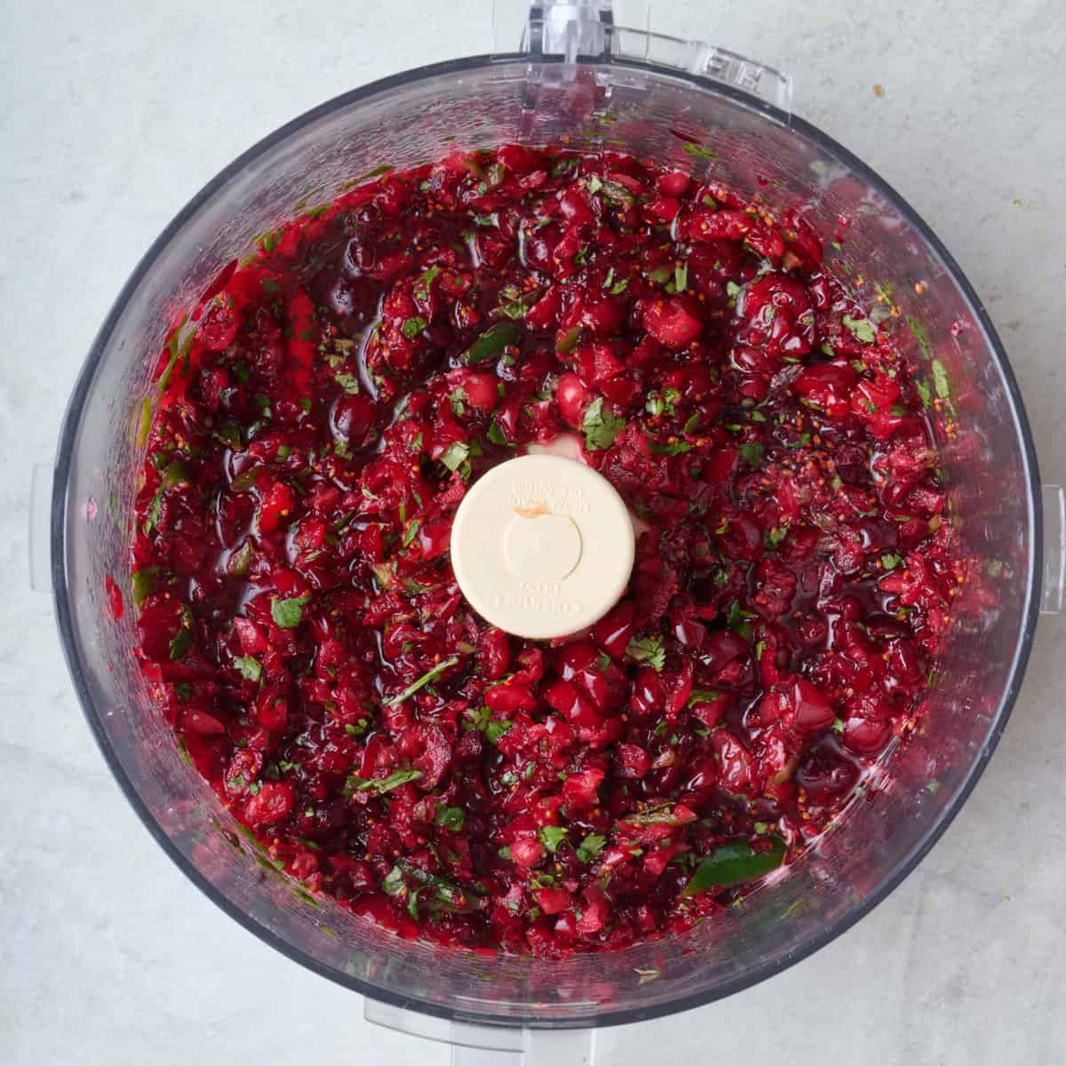 After chopping in food processor.
