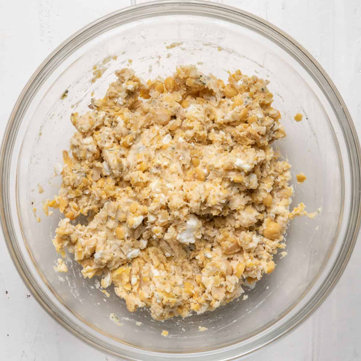 Chickpea mixture after combining.