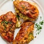 Broccoli cheese stuffed chicken breast.