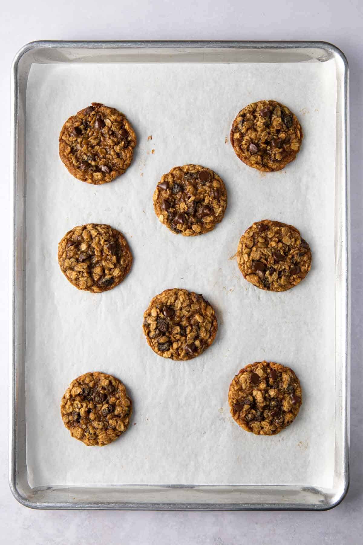Cookies on sheet pan after baking.