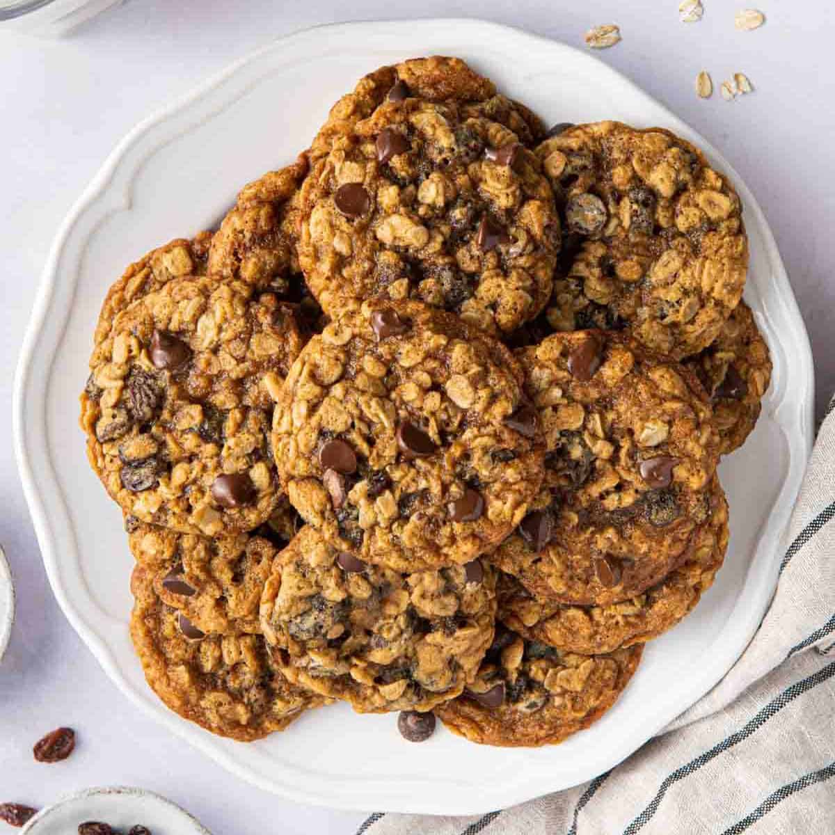 Oatmeal chocolate chip raisin cookies recipe.