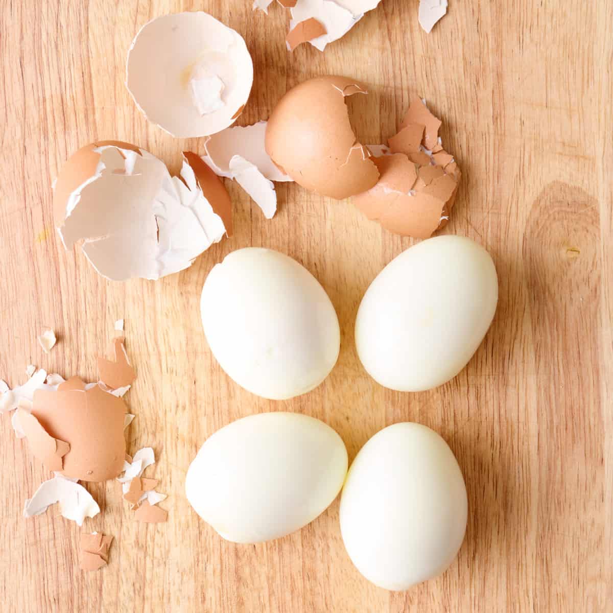 Boiled eggs after peeling shell.