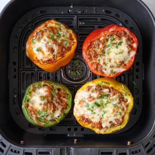Air fryer beef stuffed peppers recipe.