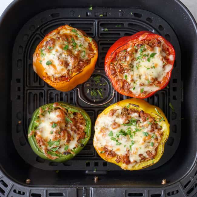 Air fryer beef stuffed peppers recipe.