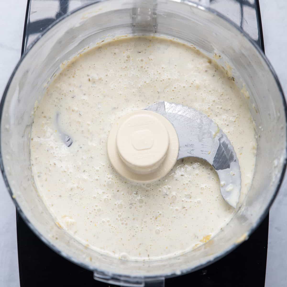 Dressing mixed in blender.