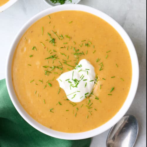 Creamy potato soup recipe.