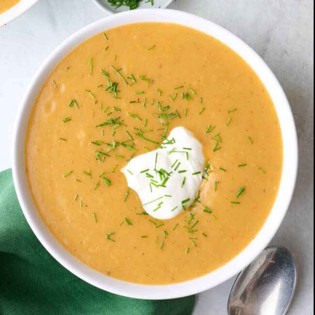 Creamy potato soup recipe.