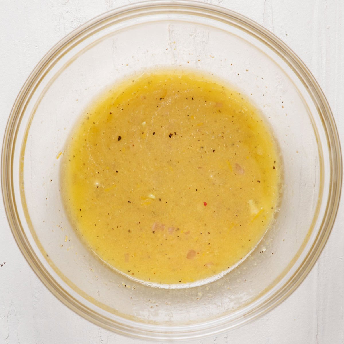 Dressing in a small bowl.