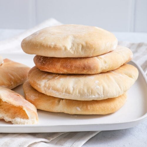 Homemade pita bread recipe.