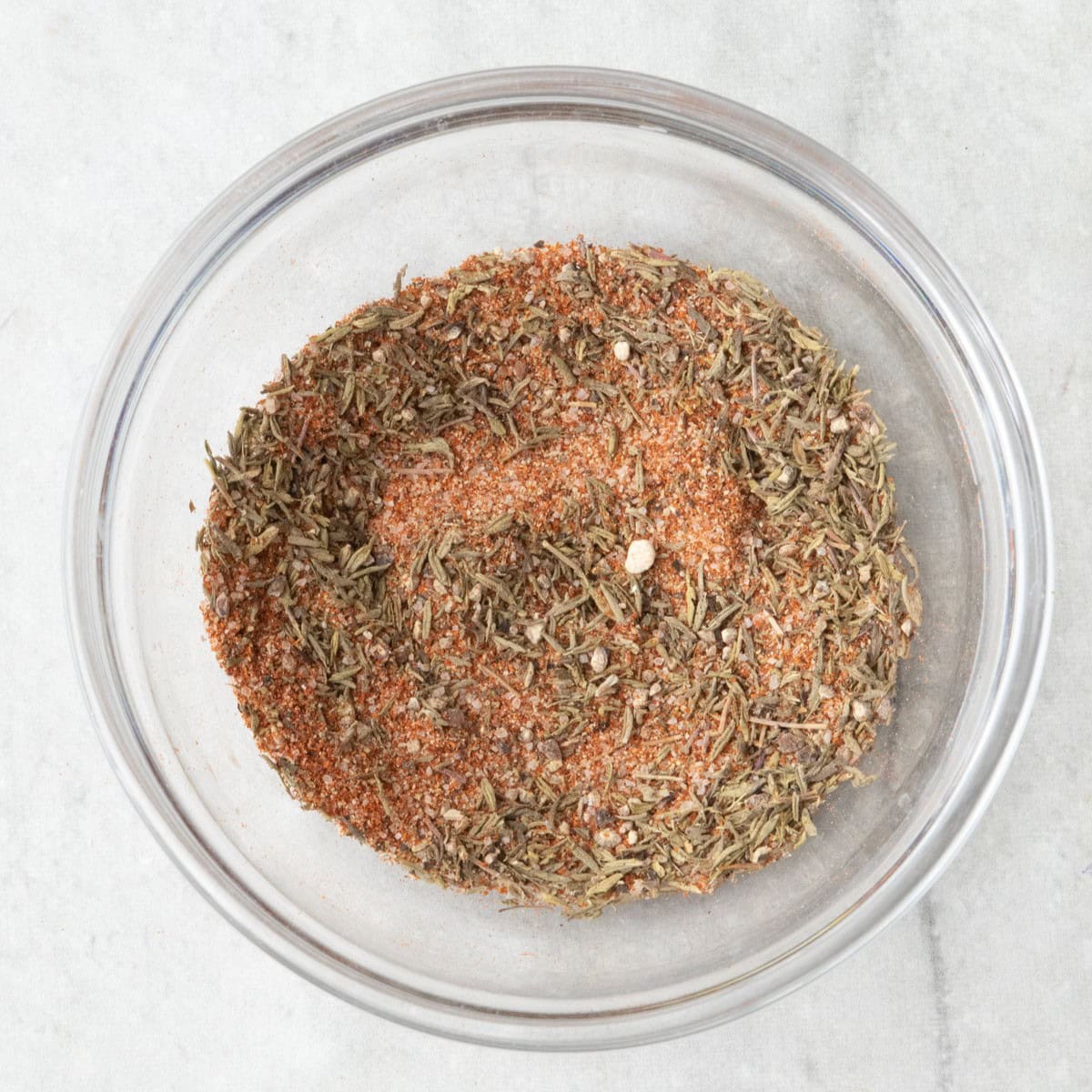 Seasoning blend in a small bowl.