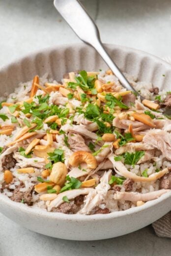 Lebanese chicken and rice recipe.