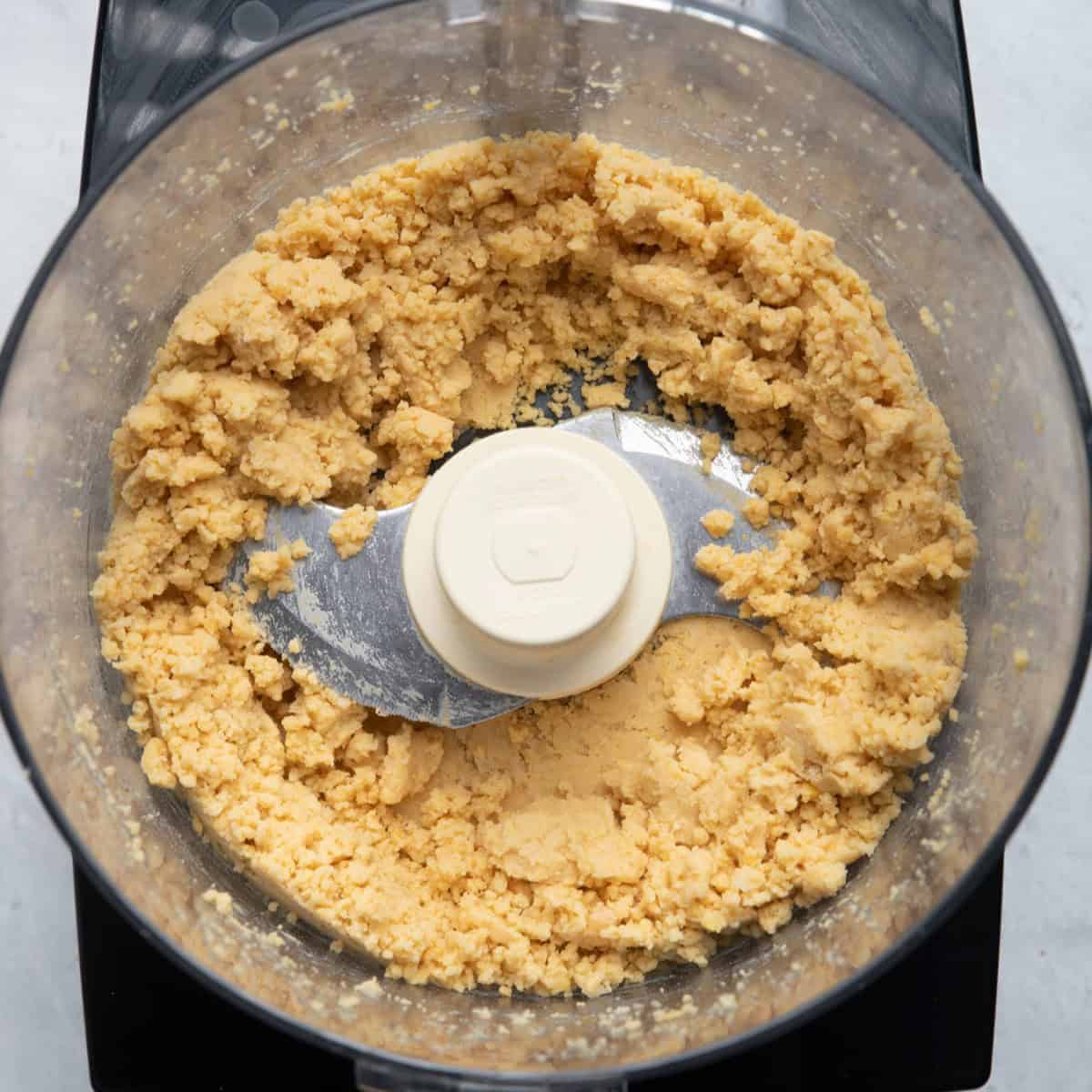 Chickpeas after processing into crumbs.