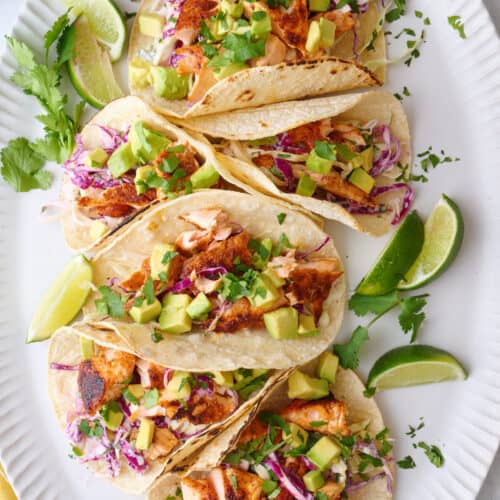 Salmon tacos recipe.