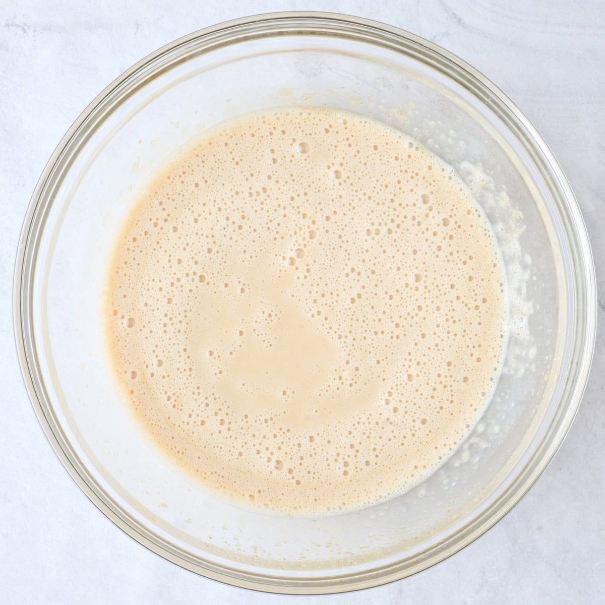 After whisking together.