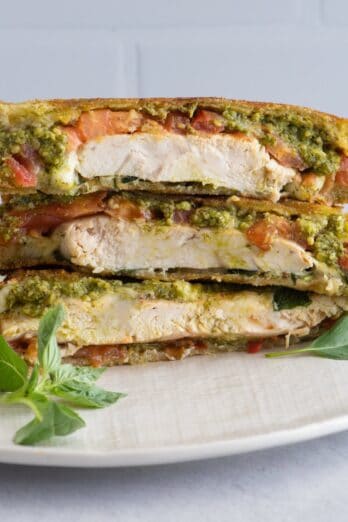 Chicken pesto panini recipe.