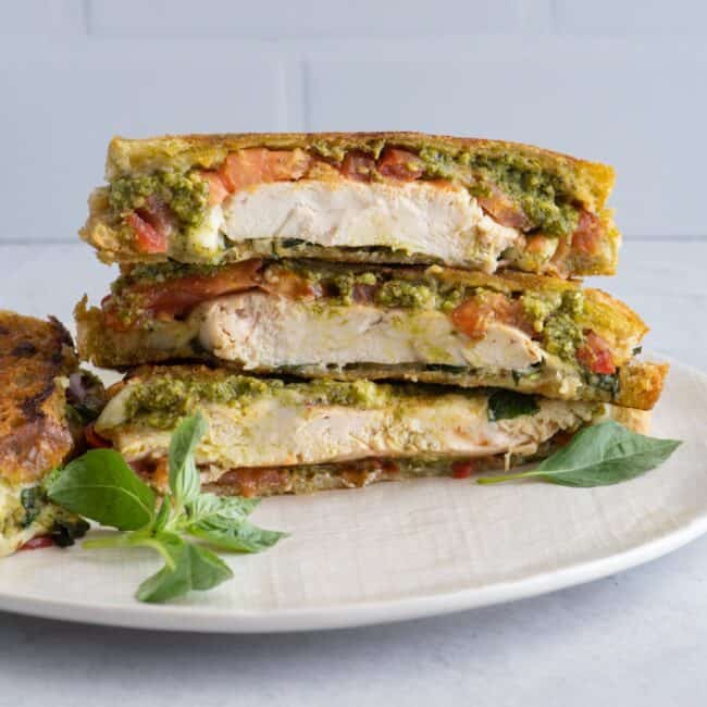 Chicken pesto panini recipe.