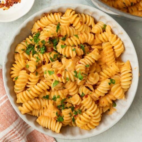 Cottage cheese tomato pasta.