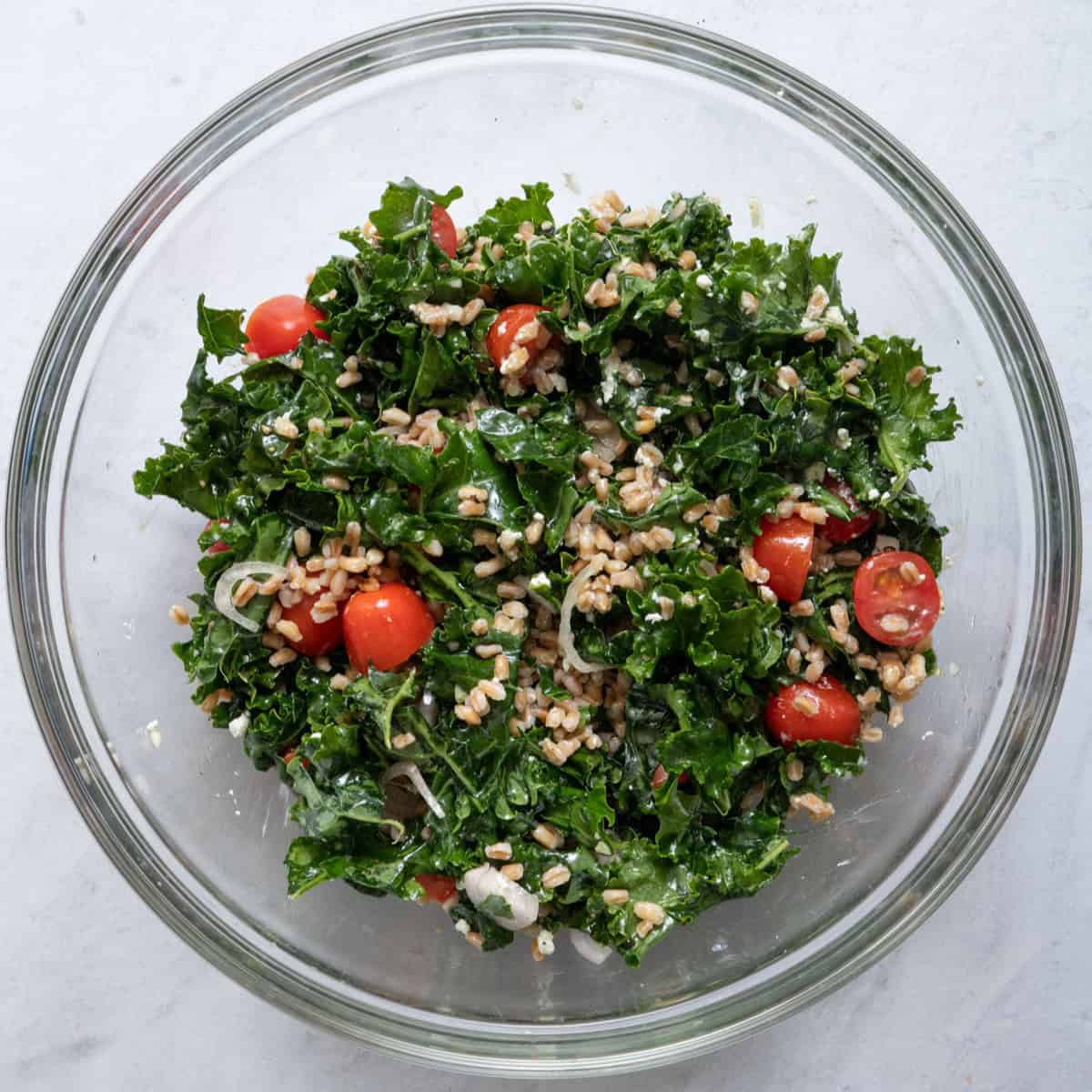 Salad tossed together.