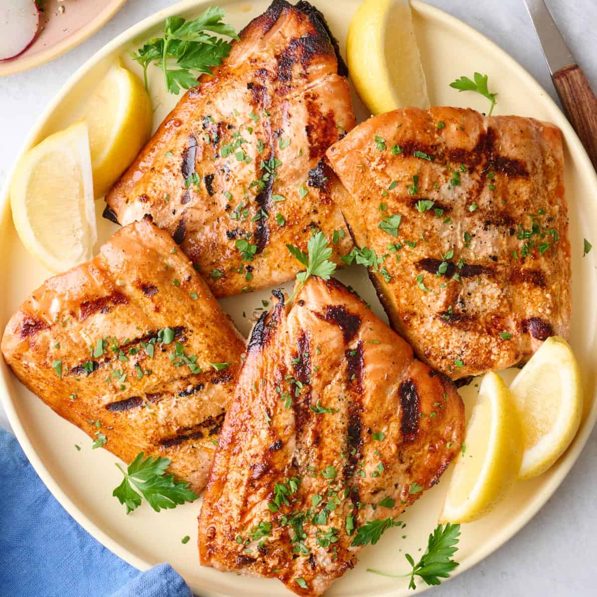 Grilled salmon recipe.