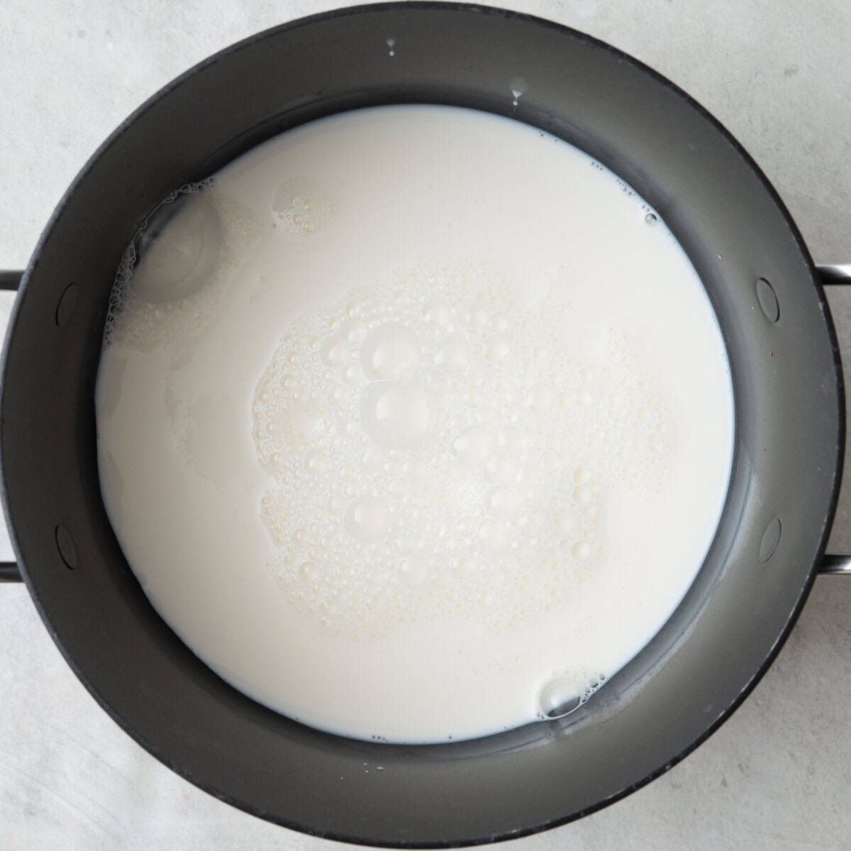 Milk in a medium saucepan.