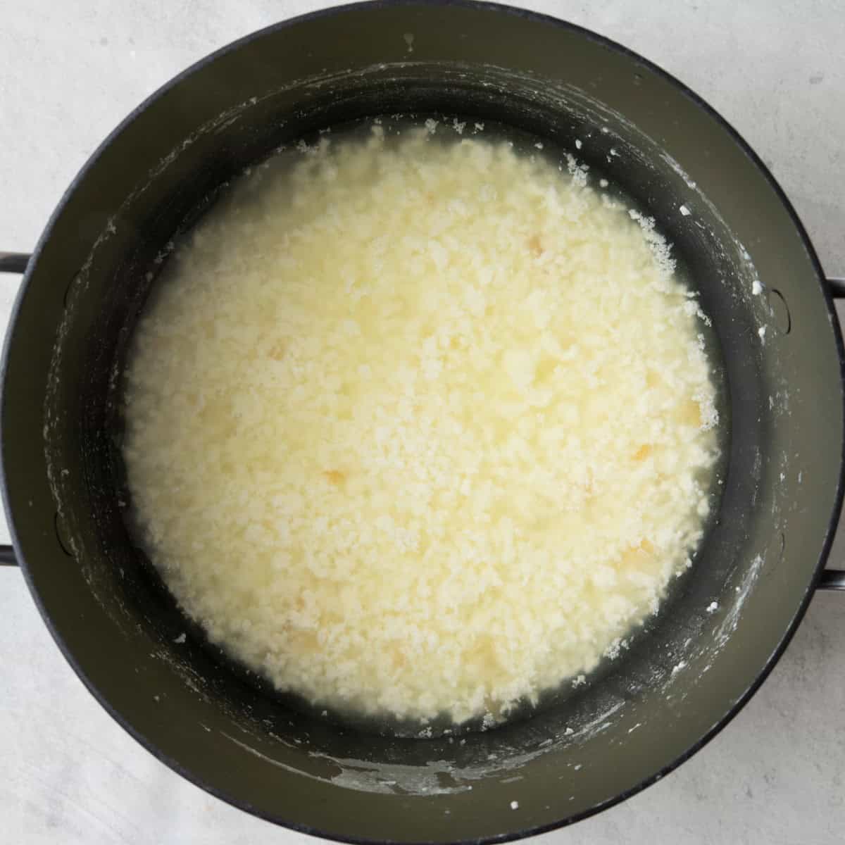 Milk and vinegar separated.