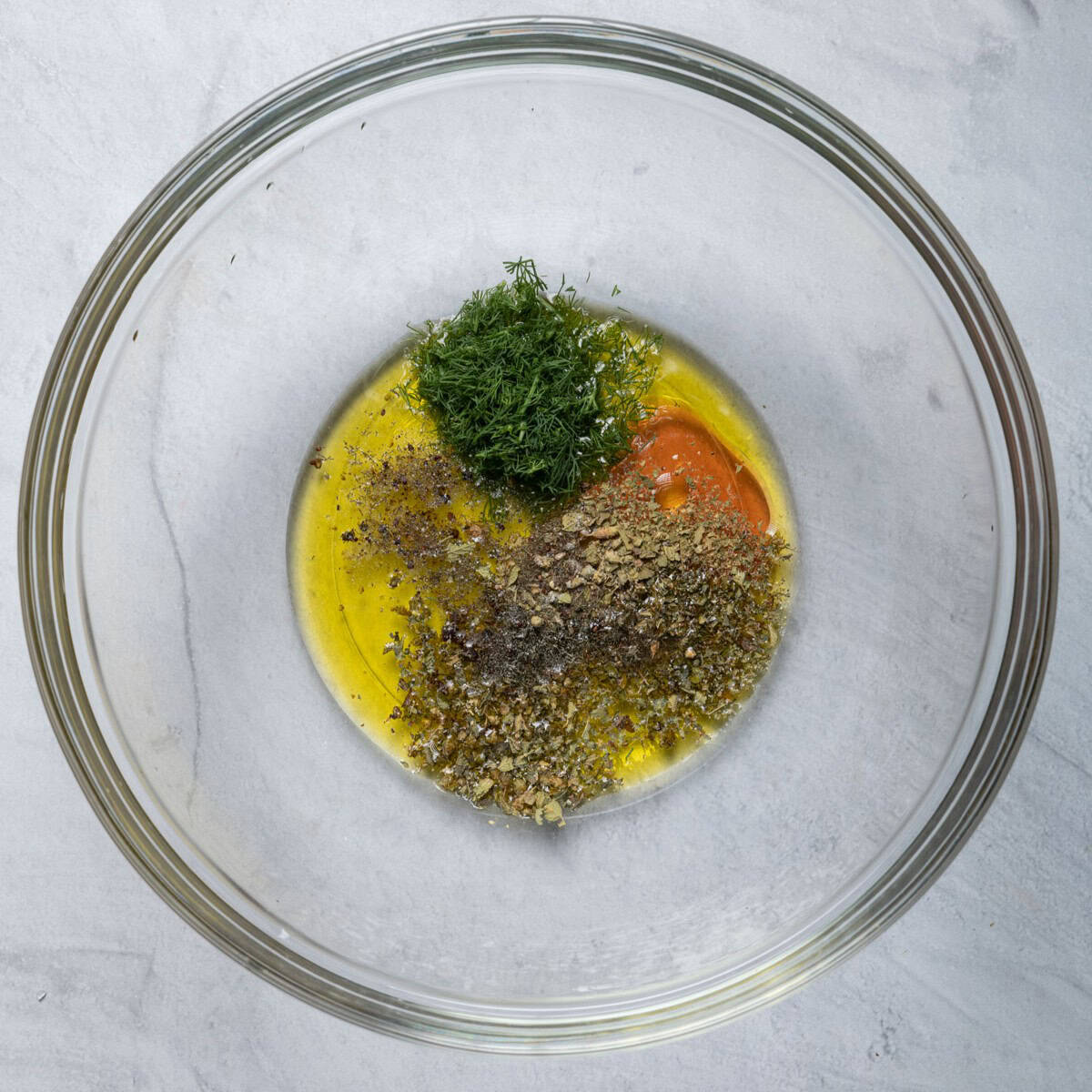 Marinade before being mixed.