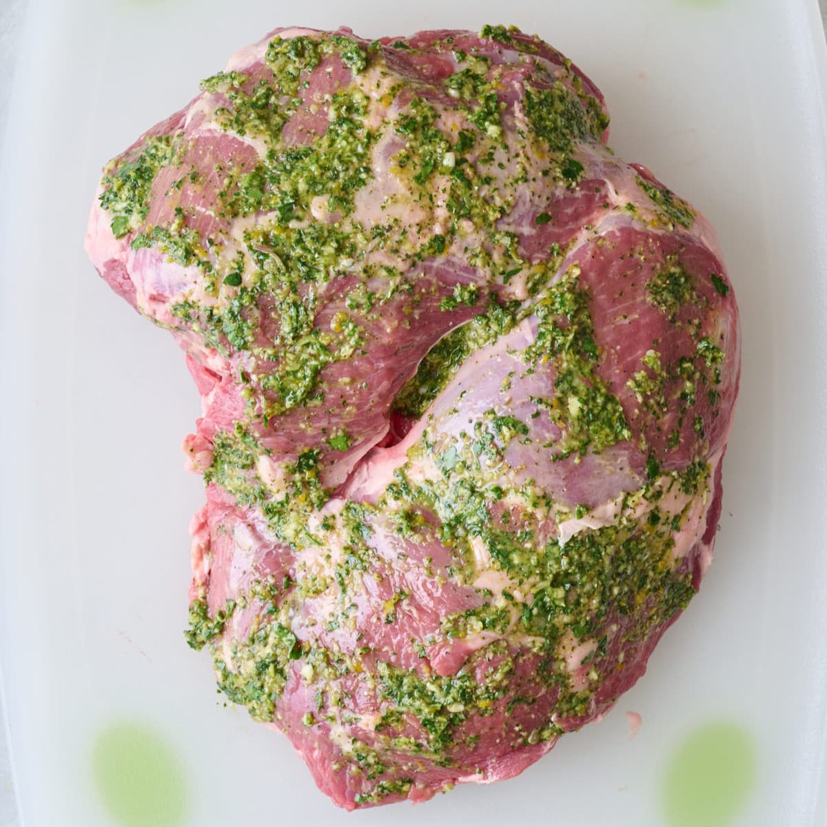 After coating with herb blend.