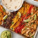 Sheet pan chicken fajita recipe.