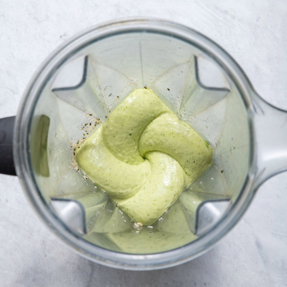 Green smoothie after blending.