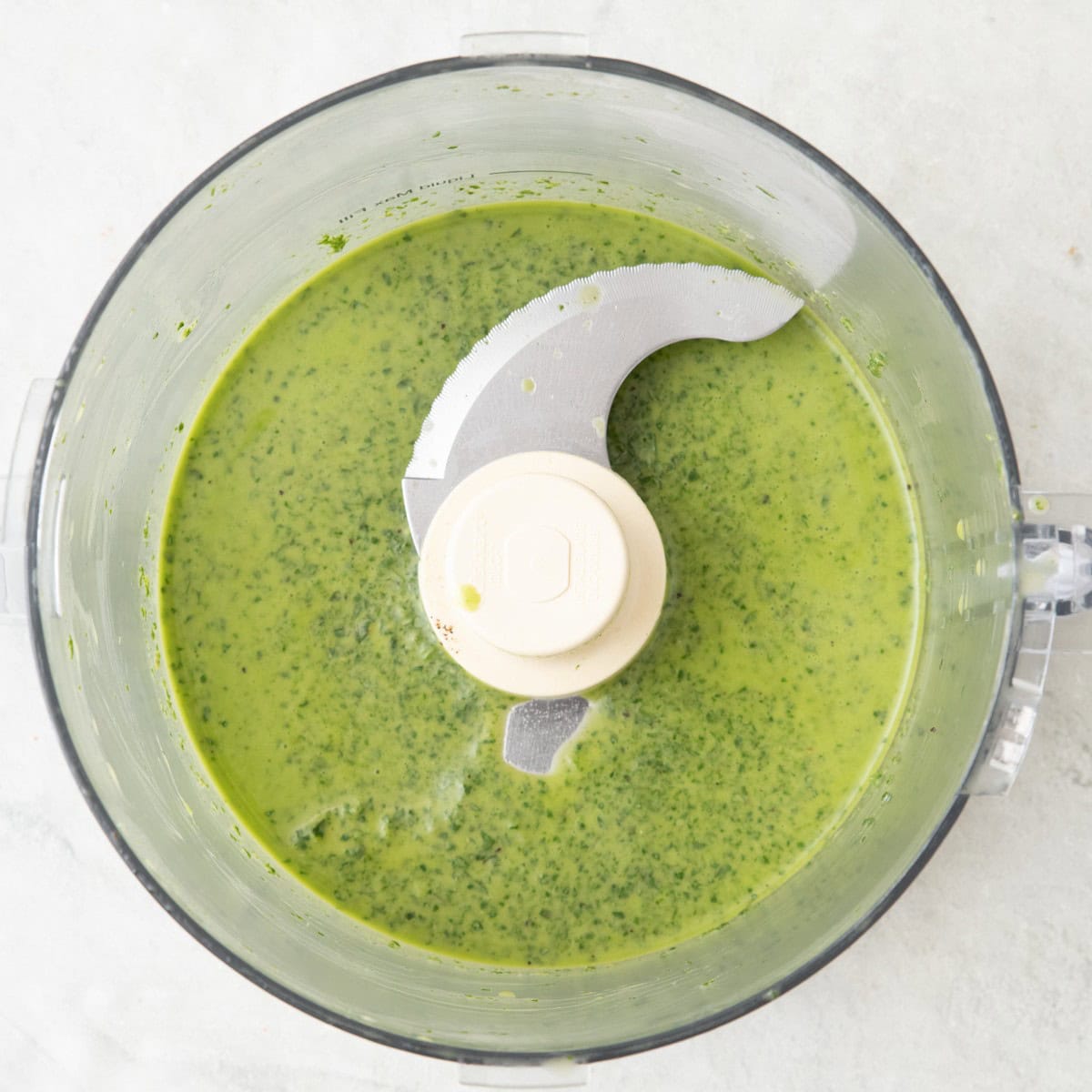 Dressing after blending smooth.