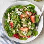Spinach strawberry salad recipe with basil vinaigrette recipe.