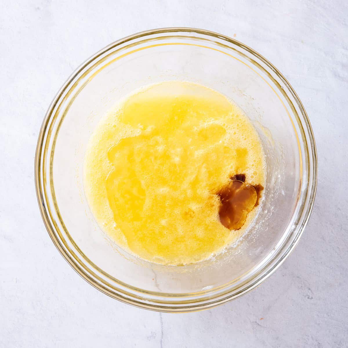 Oil and vanilla added to wet mixture.