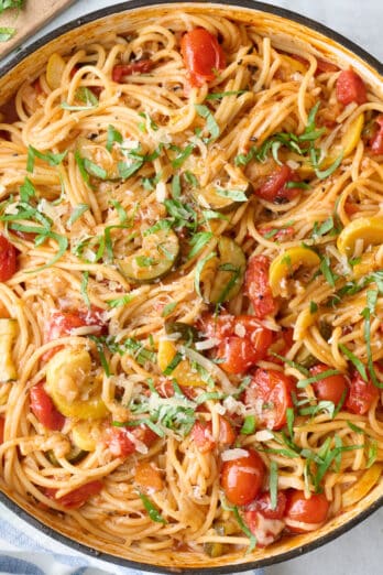 Chunky veggie spaghetti recipe.