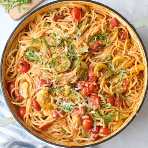 Chunky veggie spaghetti recipe.