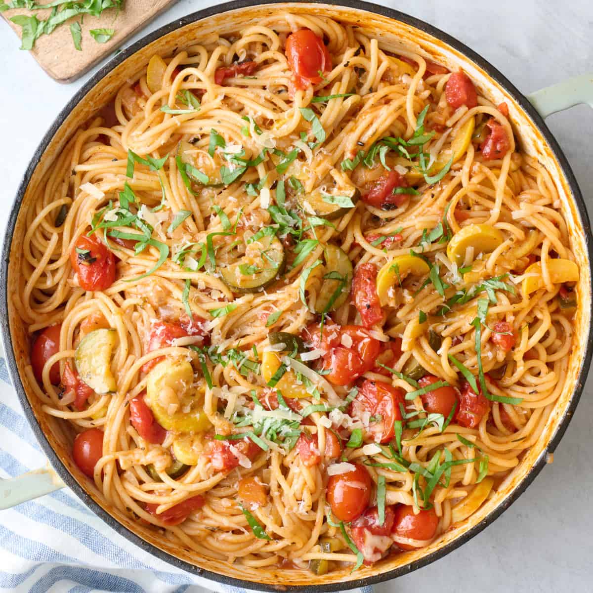 Chunky veggie spaghetti recipe.