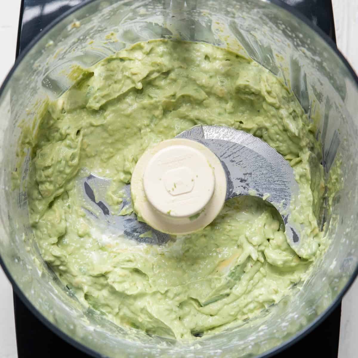 After blending into a smooth creamy consistency.