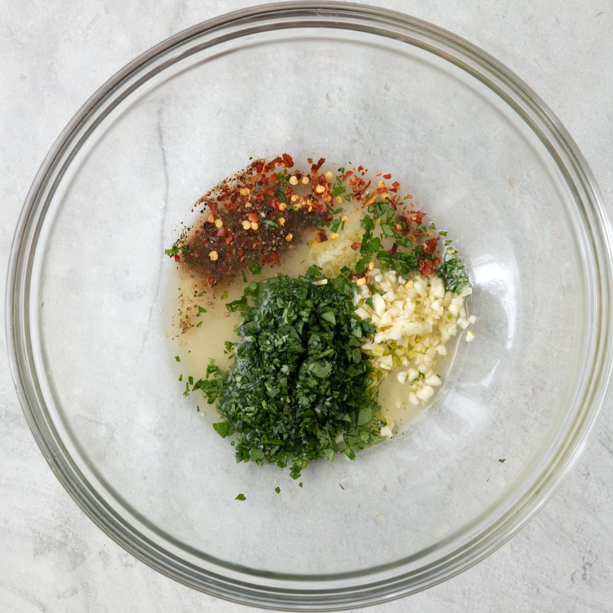 Marinade ingredients in a bowl.
