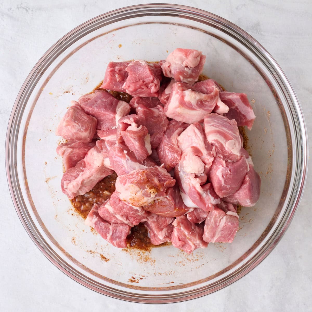 After mixing with cubed lamb pieces added.