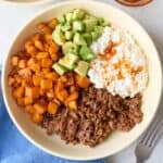 Hot honey ground beef bowls.