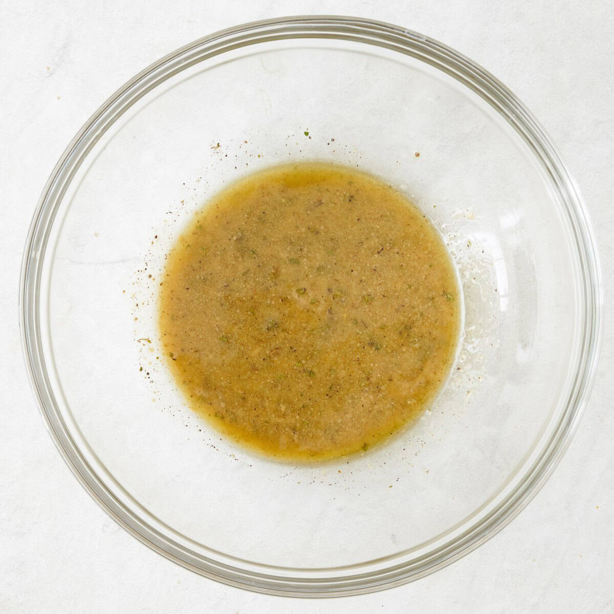 After mixing dressing.