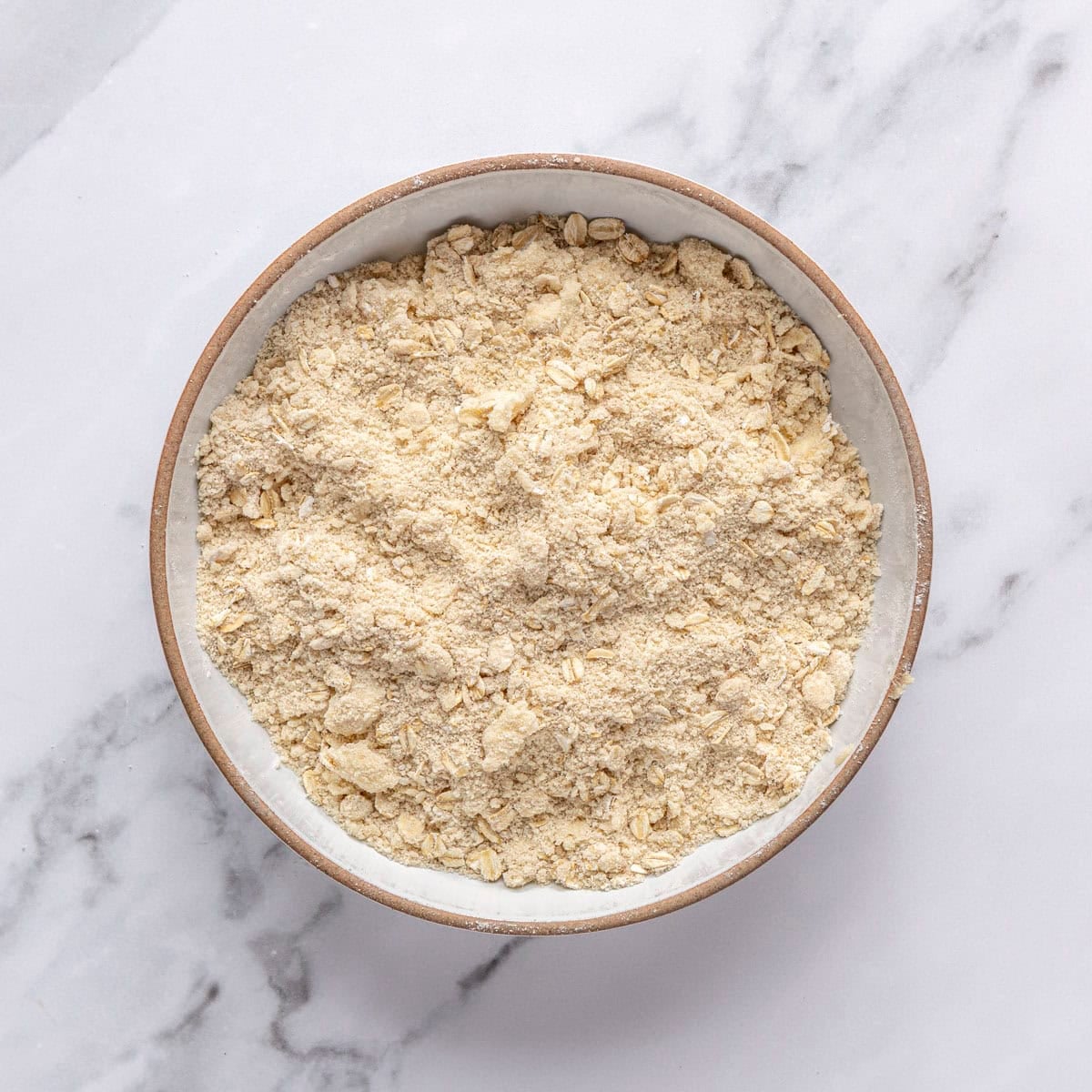 After mixing into coarse crumbs.