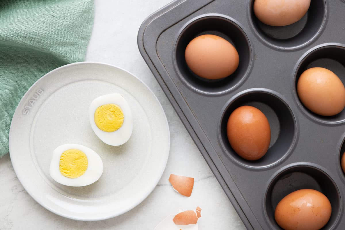 How to make hard boiled eggs in the oven.