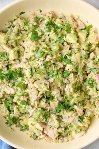 Avocado tuna salad recipe.