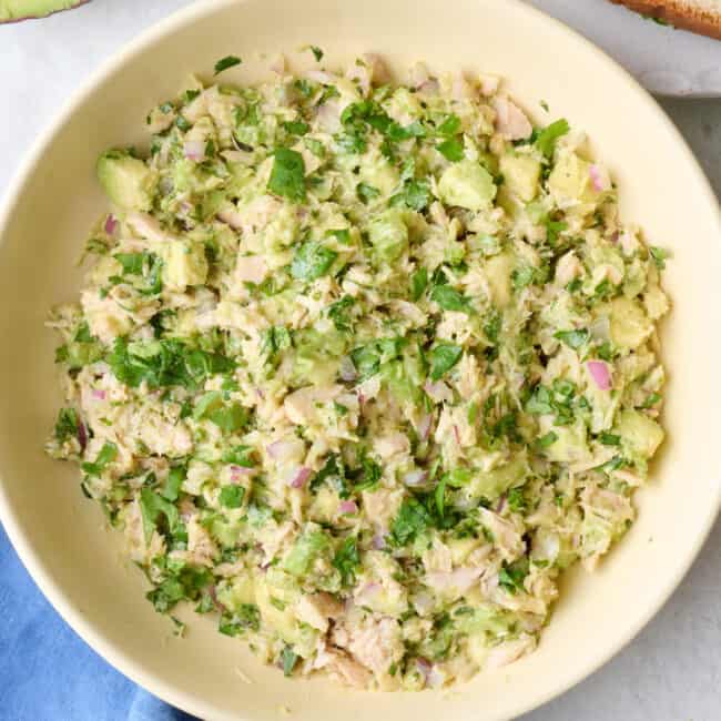 Avocado tuna salad recipe.